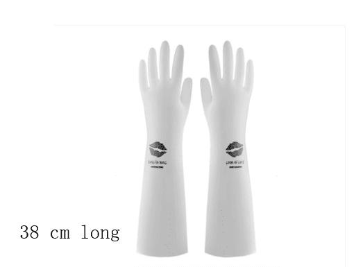 Kitchen dishwashing washing female cleaning housework Ding Qing washing clothes rubber rubber brush bowl gloves winter waterproof and durable - Mubimart