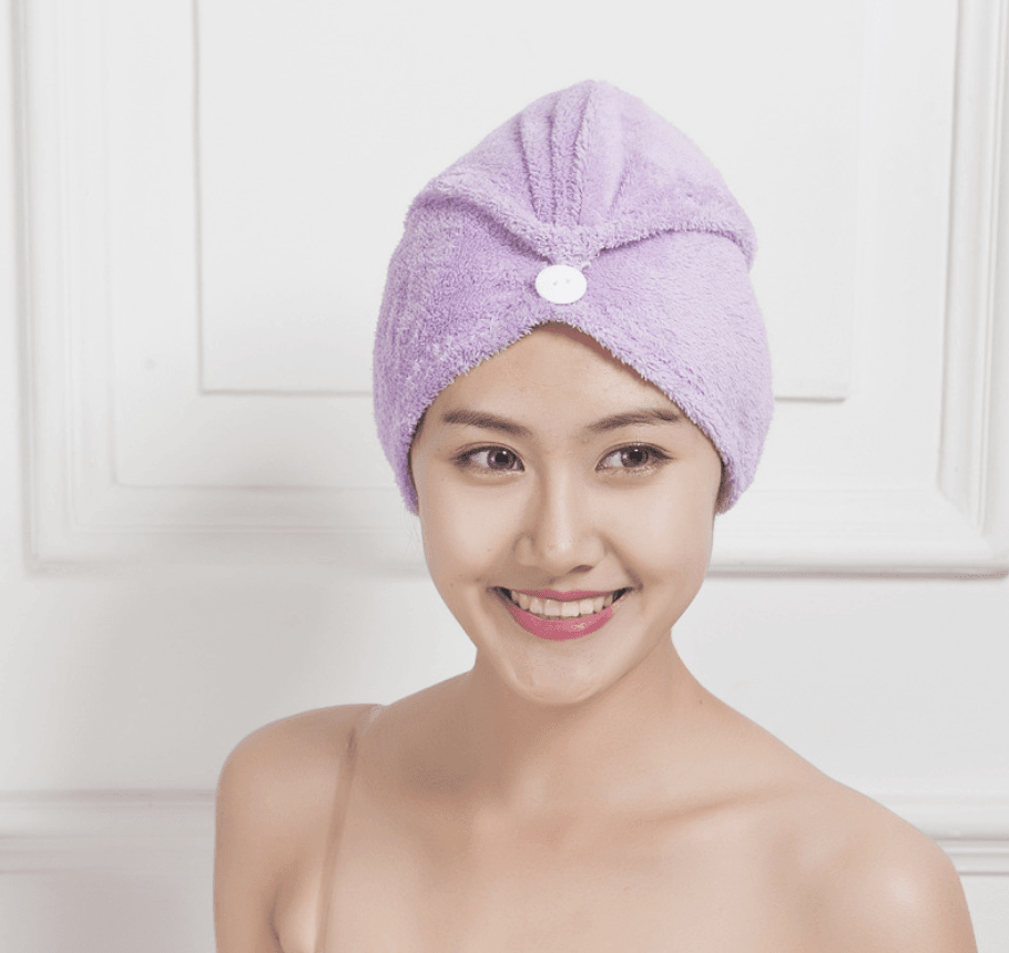 Korean version of coral fleece dry hair cap dry hair towel - Mubimart