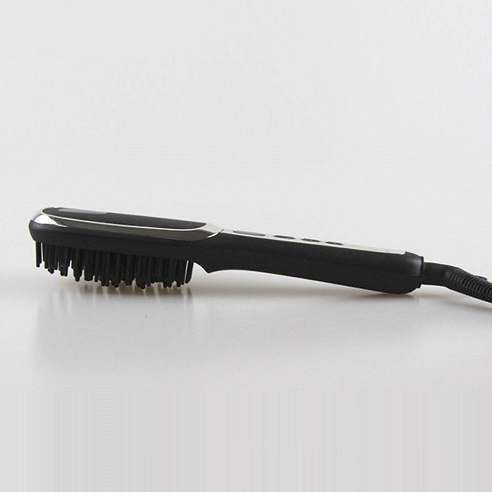 LCD Display Men's Beard Straightener Ion Straight Hair Brush - Mubimart