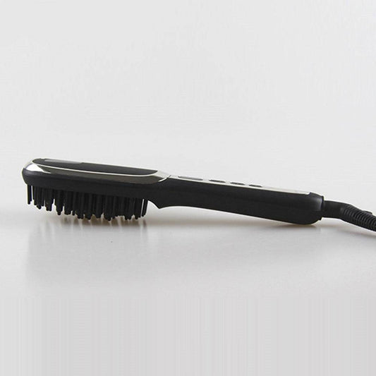 LCD Display Men's Beard Straightener Ion Straight Hair Brush - Mubimart