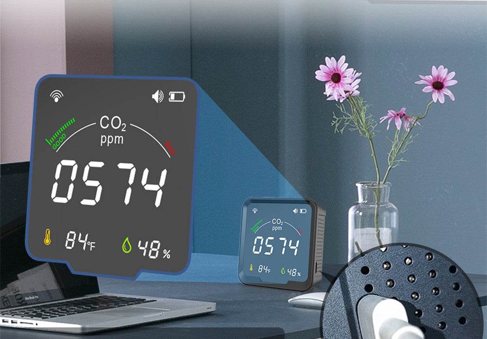 LED Color Screen Graffiti WIFI Smart Home Temperature And Humidity Sensor - Mubimart