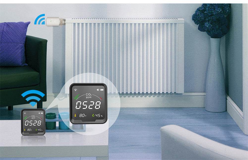 LED Color Screen Graffiti WIFI Smart Home Temperature And Humidity Sensor - Mubimart