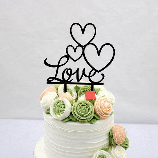 LOVE Wedding Party Acrylic Cake Insert - Mubimart