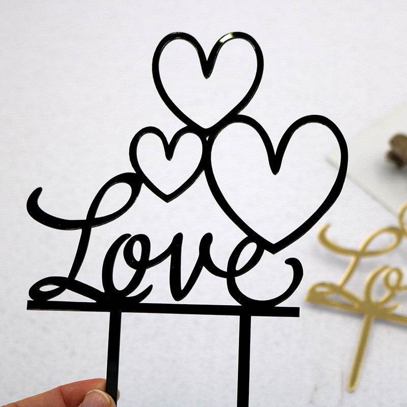 LOVE Wedding Party Acrylic Cake Insert - Mubimart