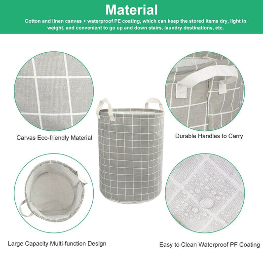 Large Foldable Storage Laundry Hamper Clothes Basket Washing Bag Bin Organizer - Mubimart