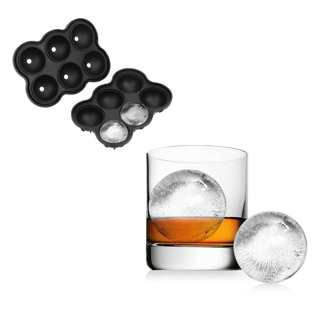 Large Ice Cube Maker Silicone Mold 6 Cell Big Sphere Ice Ball Tray Whiskey Wine Cocktail Party Bar Accessories - Mubimart