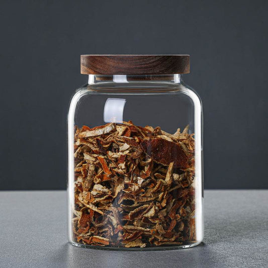 Large Transparent Glass Jar With Lid Peel Storage Jar - Mubimart