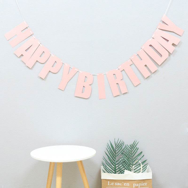 Laser Letters Birthday Pull Flag Decoration Party Supplies - Mubimart