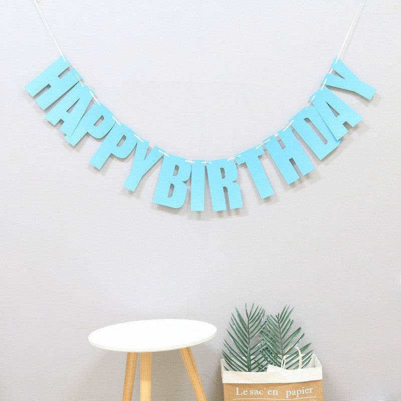 Laser Letters Birthday Pull Flag Decoration Party Supplies - Mubimart