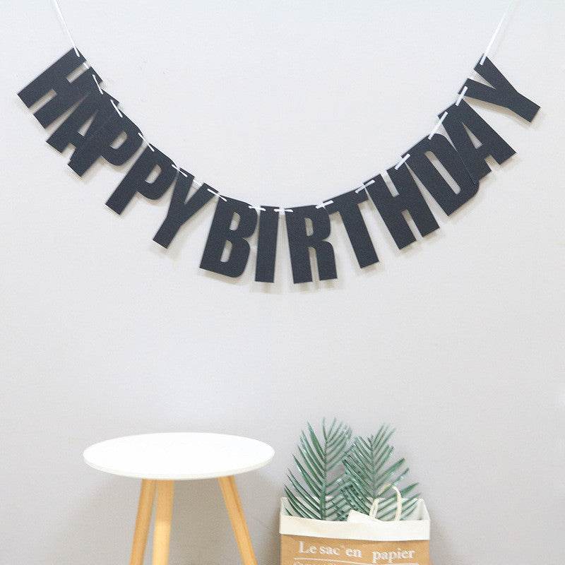 Laser Letters Birthday Pull Flag Decoration Party Supplies - Mubimart