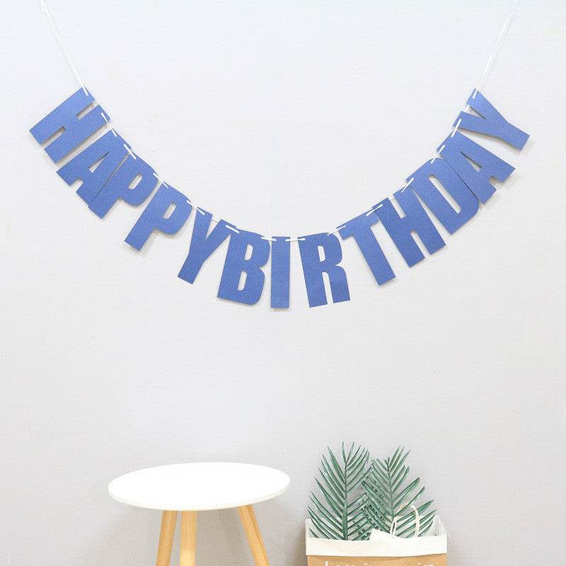 Laser Letters Birthday Pull Flag Decoration Party Supplies - Mubimart
