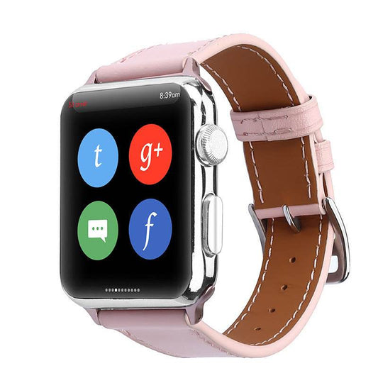Leather smart watch strap - Mubimart
