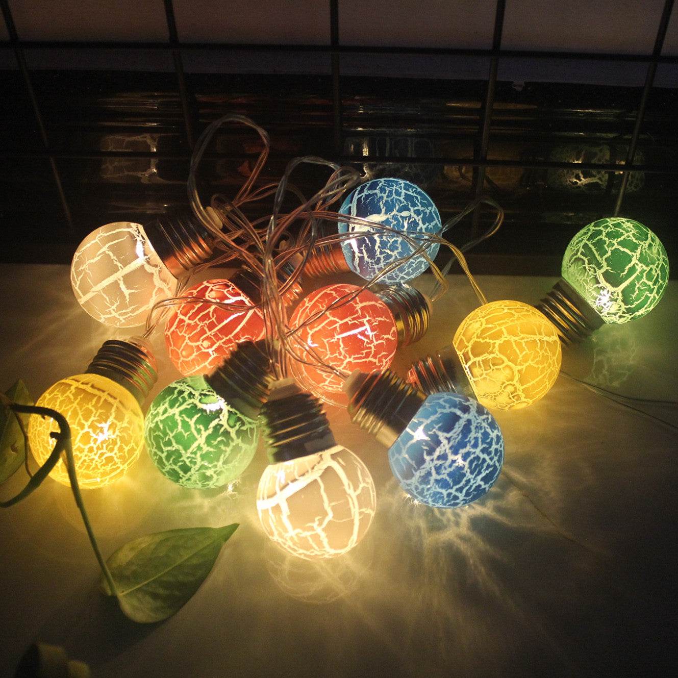 Led Lights Cracked Bulbs String Of Festive Decorations - Mubimart