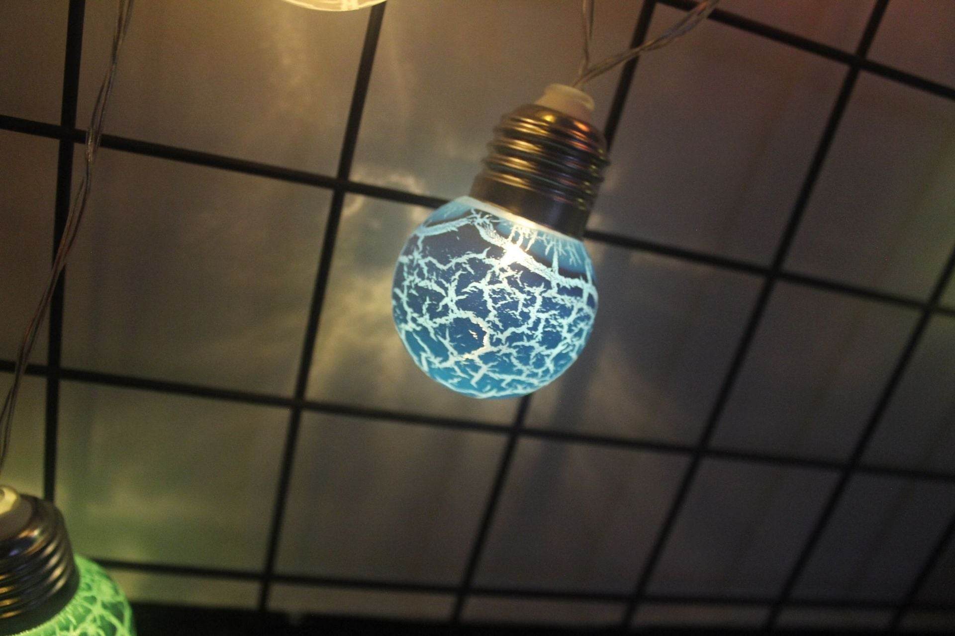Led Lights Cracked Bulbs String Of Festive Decorations - Mubimart