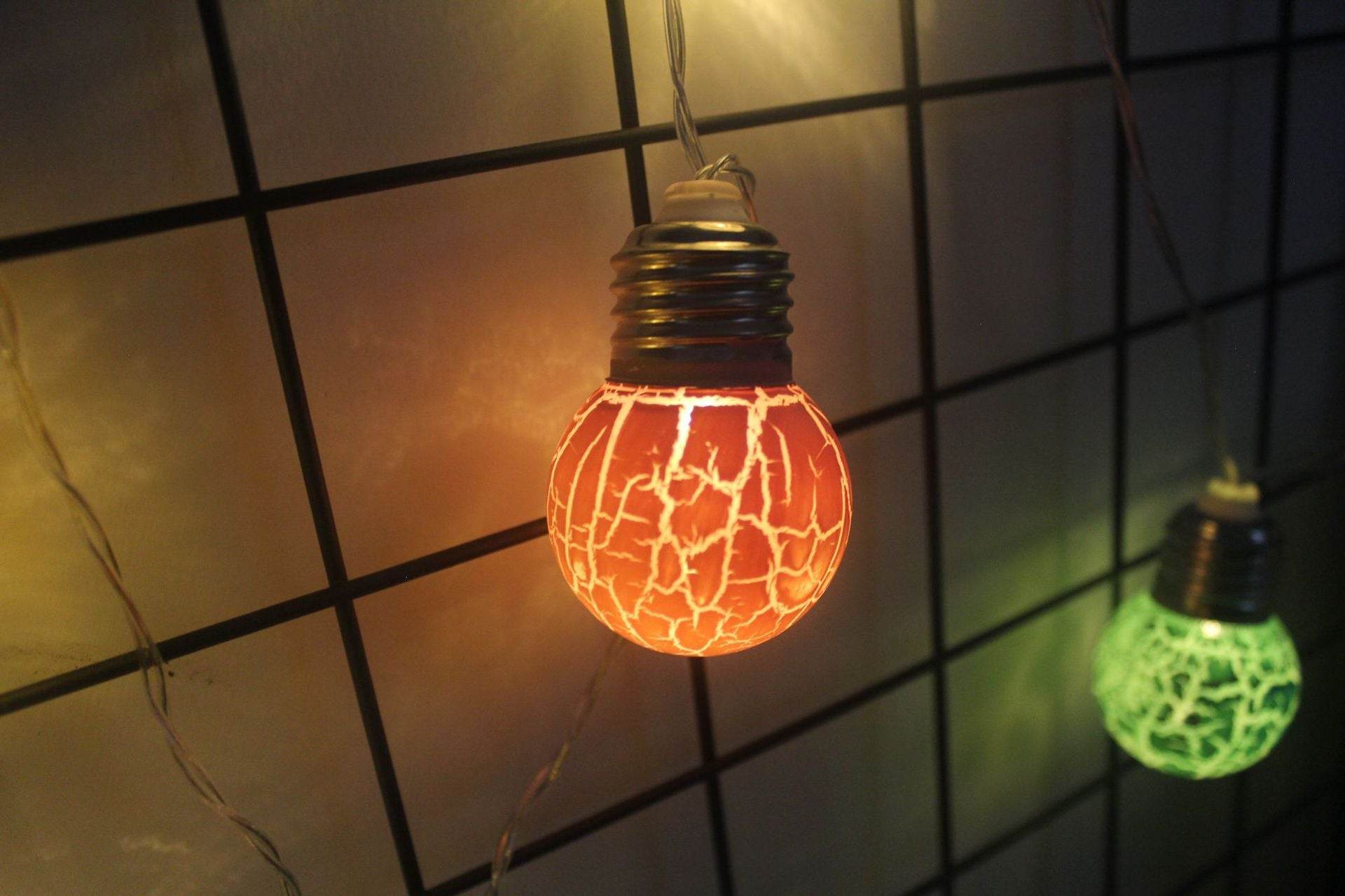Led Lights Cracked Bulbs String Of Festive Decorations - Mubimart