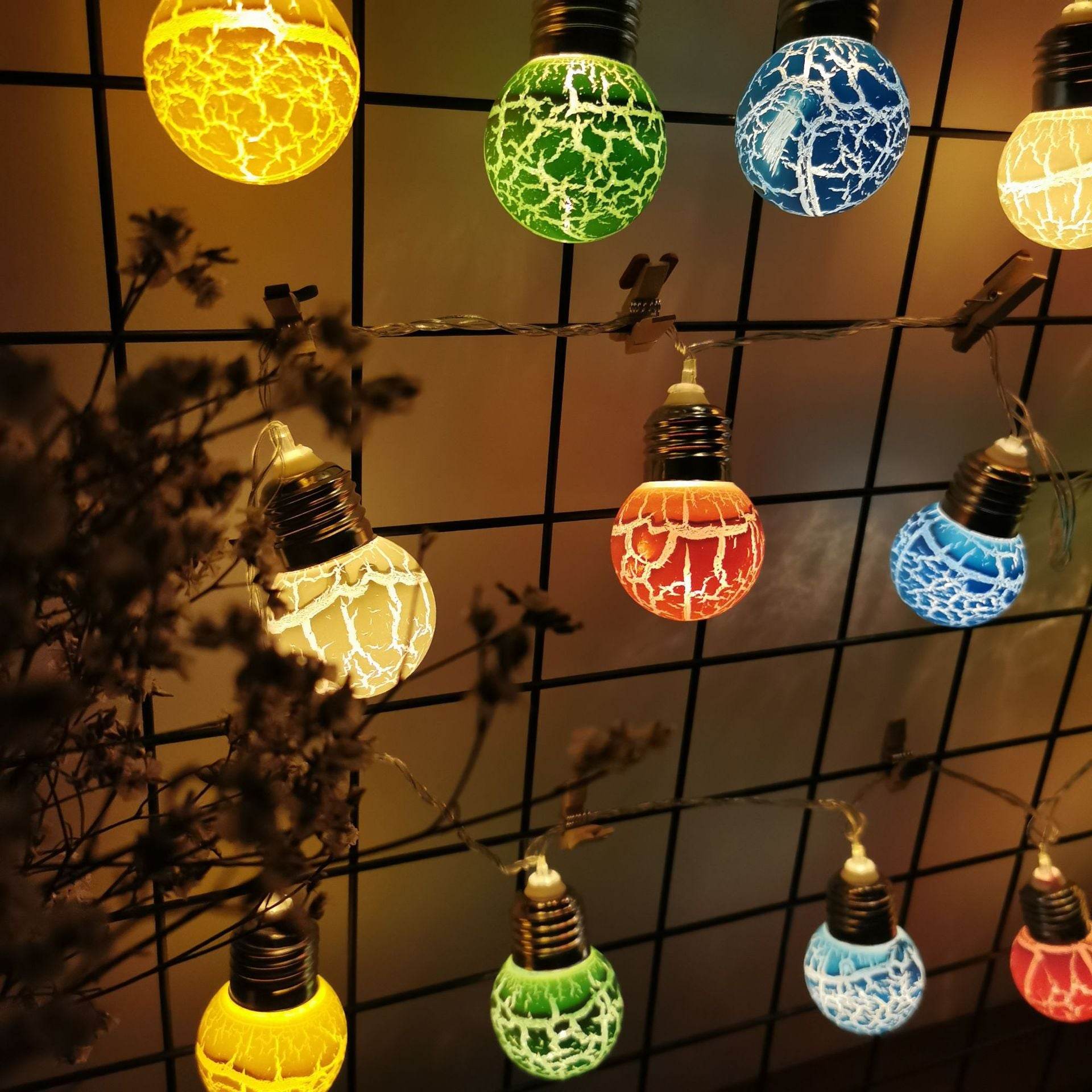 Led Lights Cracked Bulbs String Of Festive Decorations - Mubimart