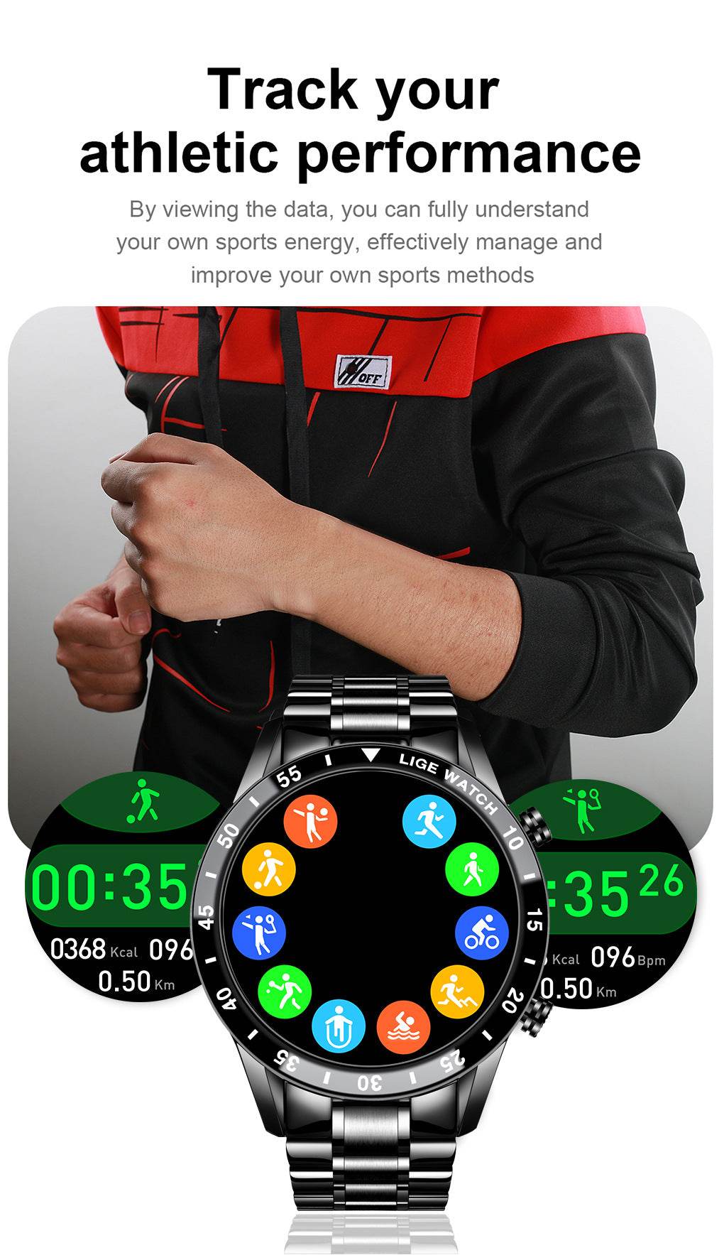 Lige's New Smart Watch Upgrade Smart Wearable Watch - Mubimart