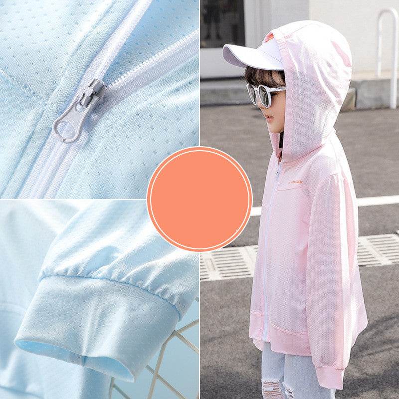 Lightweight Breathable Anti-Ultraviolet Ice Silk Boys Sunscreen Clothing Jackets Big Kids - Mubimart