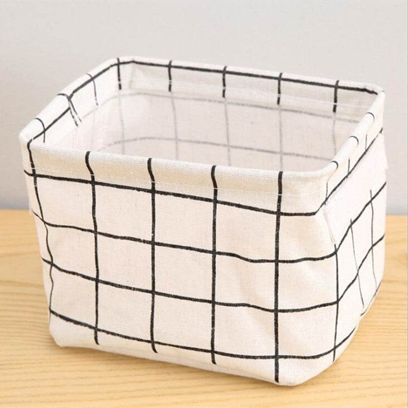 Linen Desktop Storage Box Waterproof Toy Sundries Storage Basket Cosmetic Underware Storage Organizer Office Stationery - Mubimart