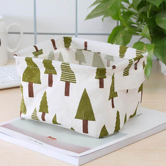 Linen Desktop Storage Box Waterproof Toy Sundries Storage Basket Cosmetic Underware Storage Organizer Office Stationery - Mubimart
