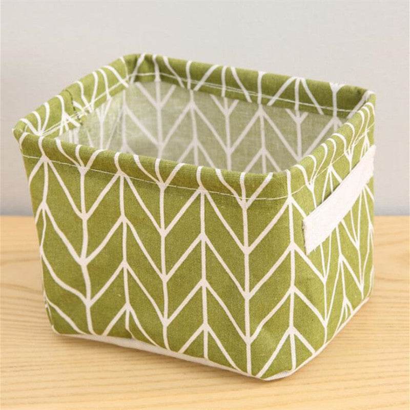 Linen Desktop Storage Box Waterproof Toy Sundries Storage Basket Cosmetic Underware Storage Organizer Office Stationery - Mubimart