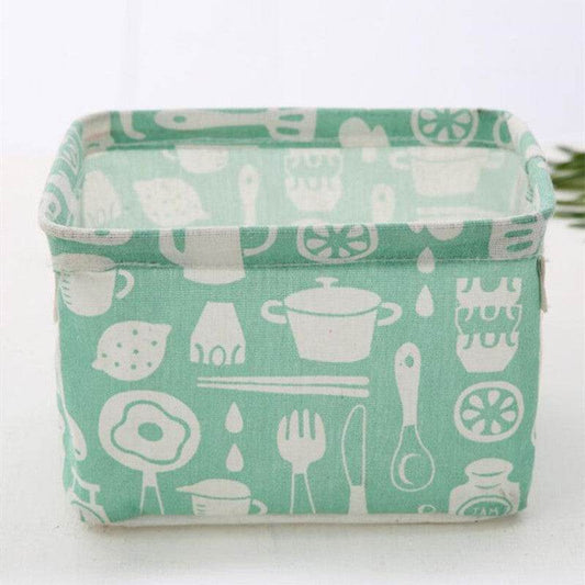 Linen Desktop Storage Box Waterproof Toy Sundries Storage Basket Cosmetic Underware Storage Organizer Office Stationery - Mubimart