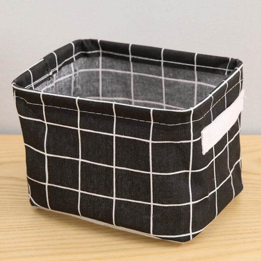 Linen Desktop Storage Box Waterproof Toy Sundries Storage Basket Cosmetic Underware Storage Organizer Office Stationery - Mubimart