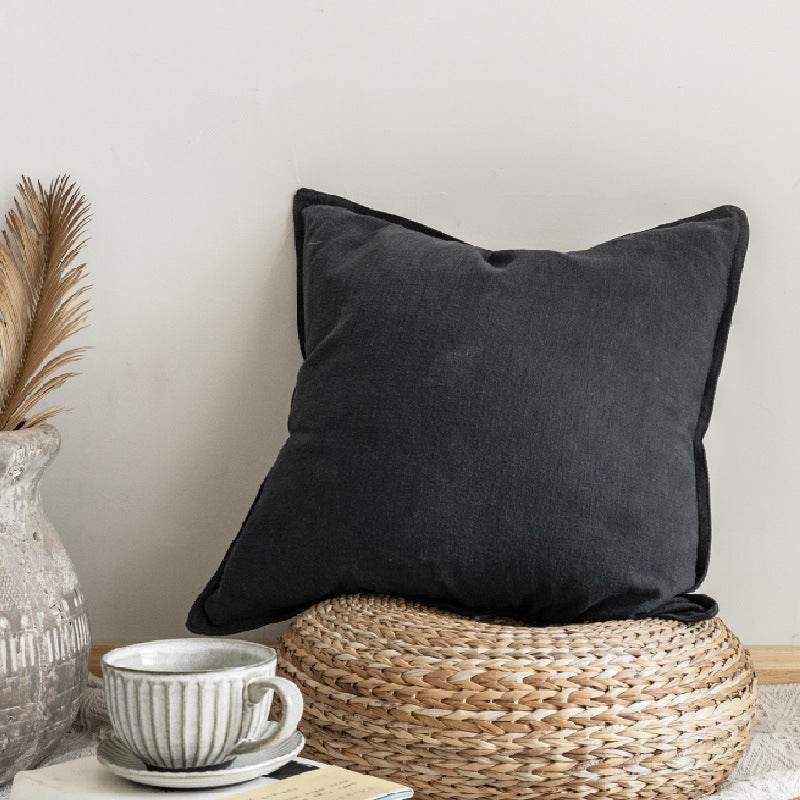Linen Square Cushion Pillow Back - Mubimart