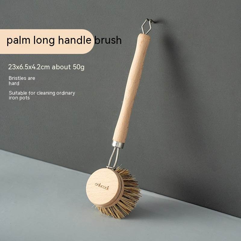 Long Handle Kitchen Can Be Brush Replacement Head Horse Hair Dish Brush - Mubimart