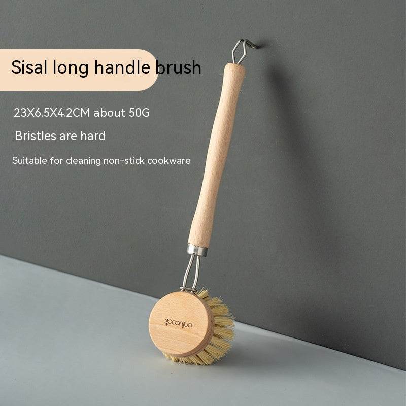 Long Handle Kitchen Can Be Brush Replacement Head Horse Hair Dish Brush - Mubimart