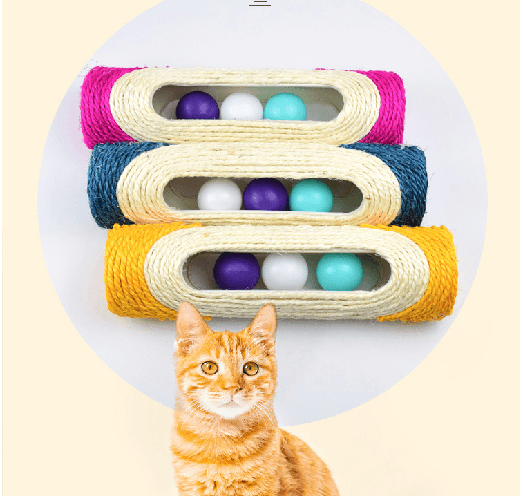 Long Sisal Drum Cat Toys Three - Mubimart