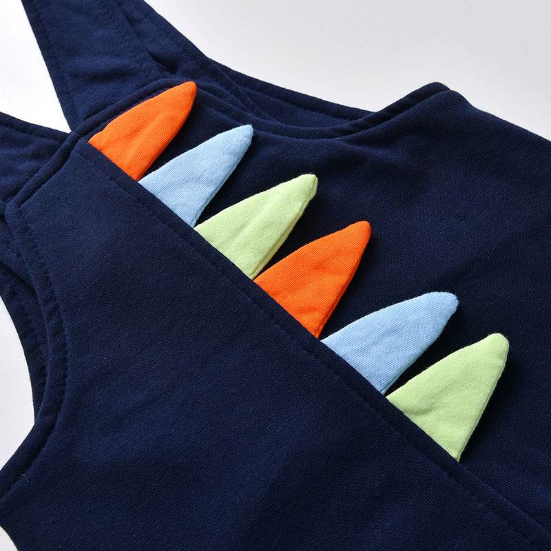 Long-Sleeved Dinosaur Boy Bib Two-Piece Baby Clothes - Mubimart