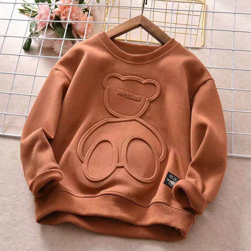 Long Sleeved T Shirt Children Plus Velvet Bottoming Shirt - Mubimart