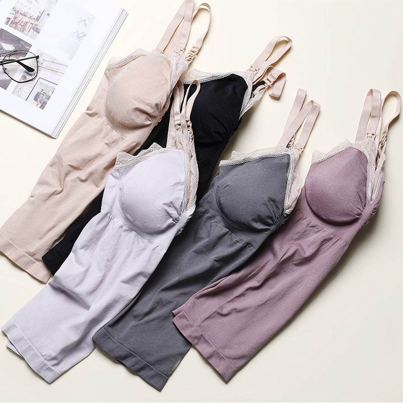 Long Tank Top Bra For Maternity Nursing - Mubimart