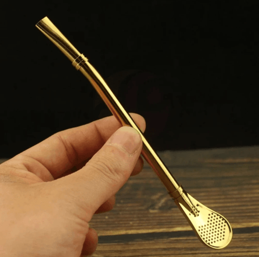 METAL MATE STRAWS - WITH STRAINER - Mubimart