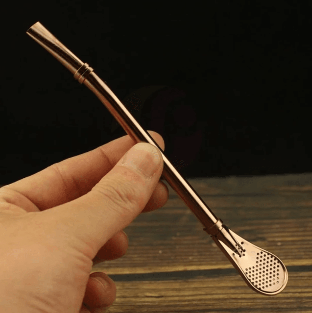 METAL MATE STRAWS - WITH STRAINER - Mubimart