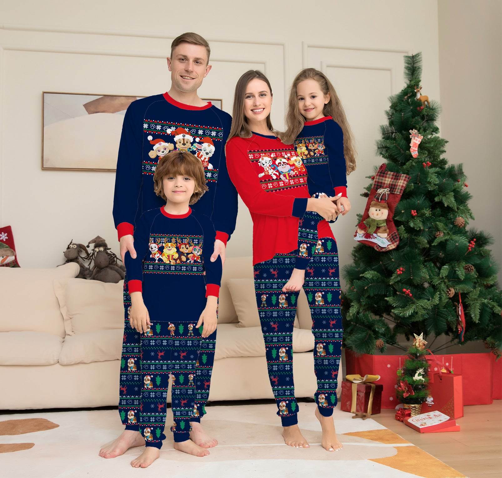 Matching Family Christmas Deer Pajamas Xmas Pjs Women Men Plaid Clothes Holiday Sleepwear - Mubimart