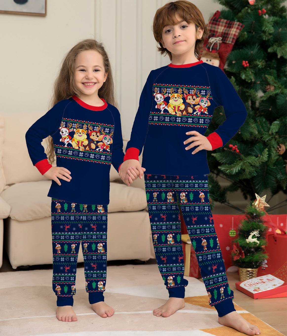 Matching Family Christmas Deer Pajamas Xmas Pjs Women Men Plaid Clothes Holiday Sleepwear - Mubimart