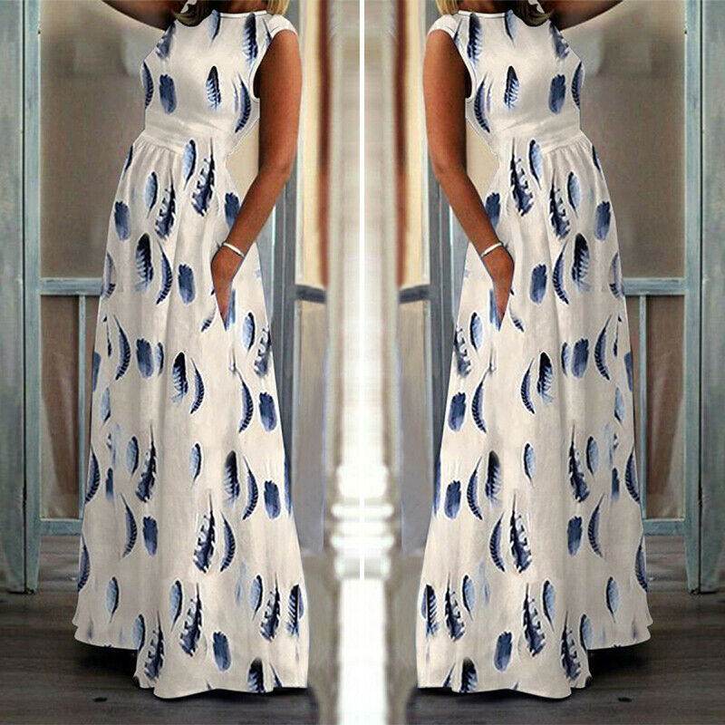 Maternity Dress Pregnant O-Neck Print - Mubimart