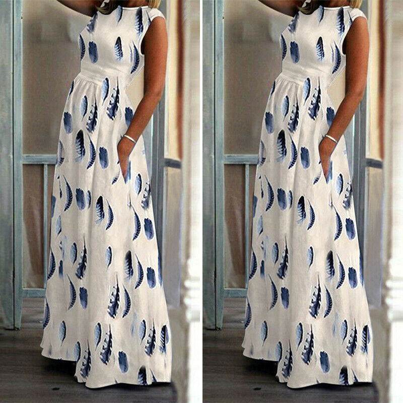 Maternity Dress Pregnant O-Neck Print - Mubimart