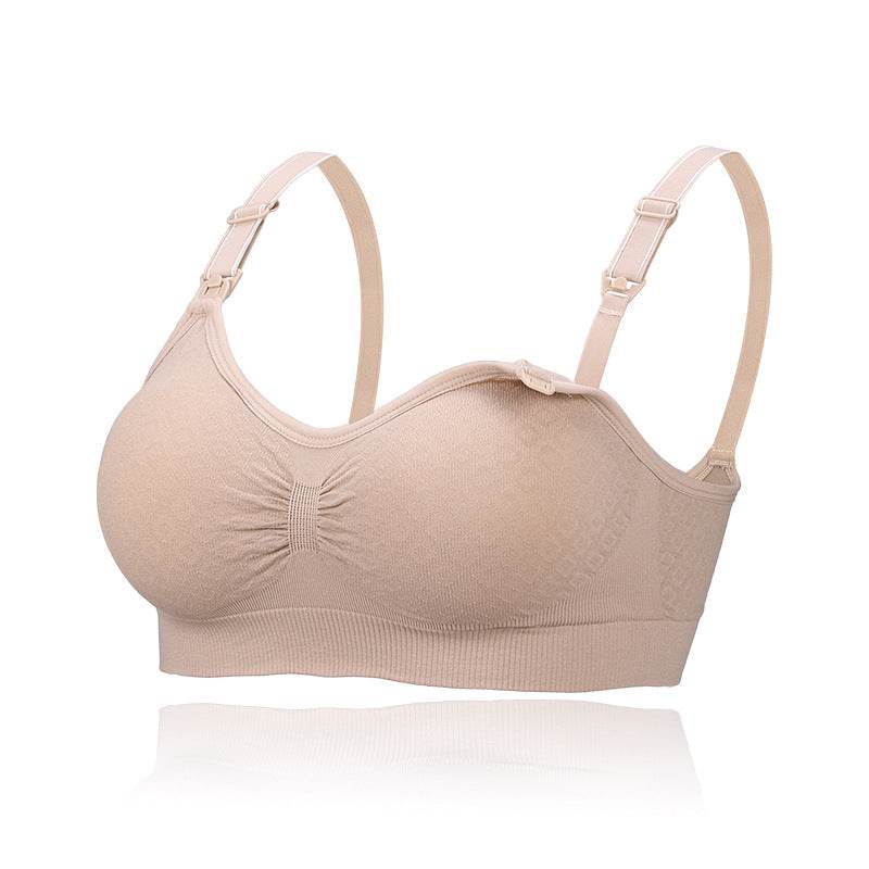 Maternity Unwired Front Buckle Seamless Nursing Bra - Mubimart