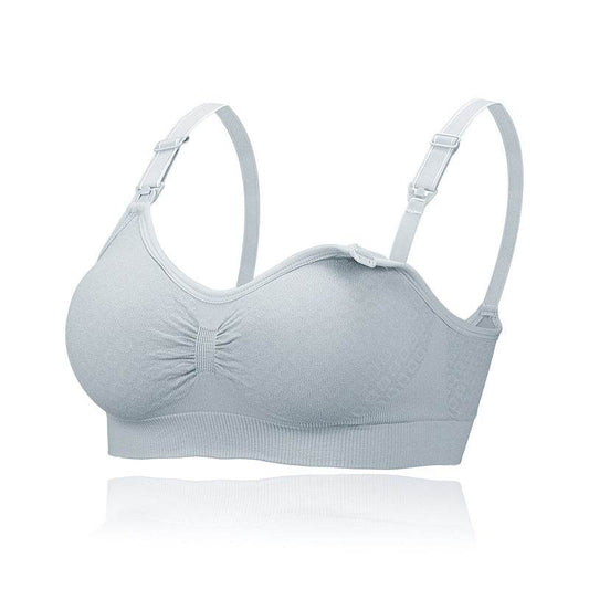 Maternity Unwired Front Buckle Seamless Nursing Bra - Mubimart