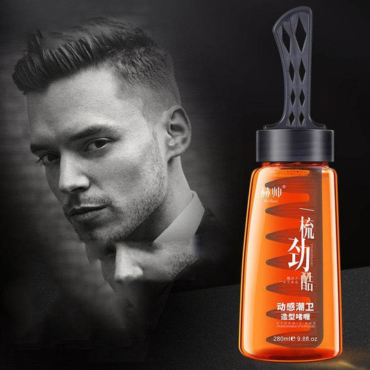 Men's Oil Head Hair Gel Pomade Hair-styling Gel Comb - Mubimart