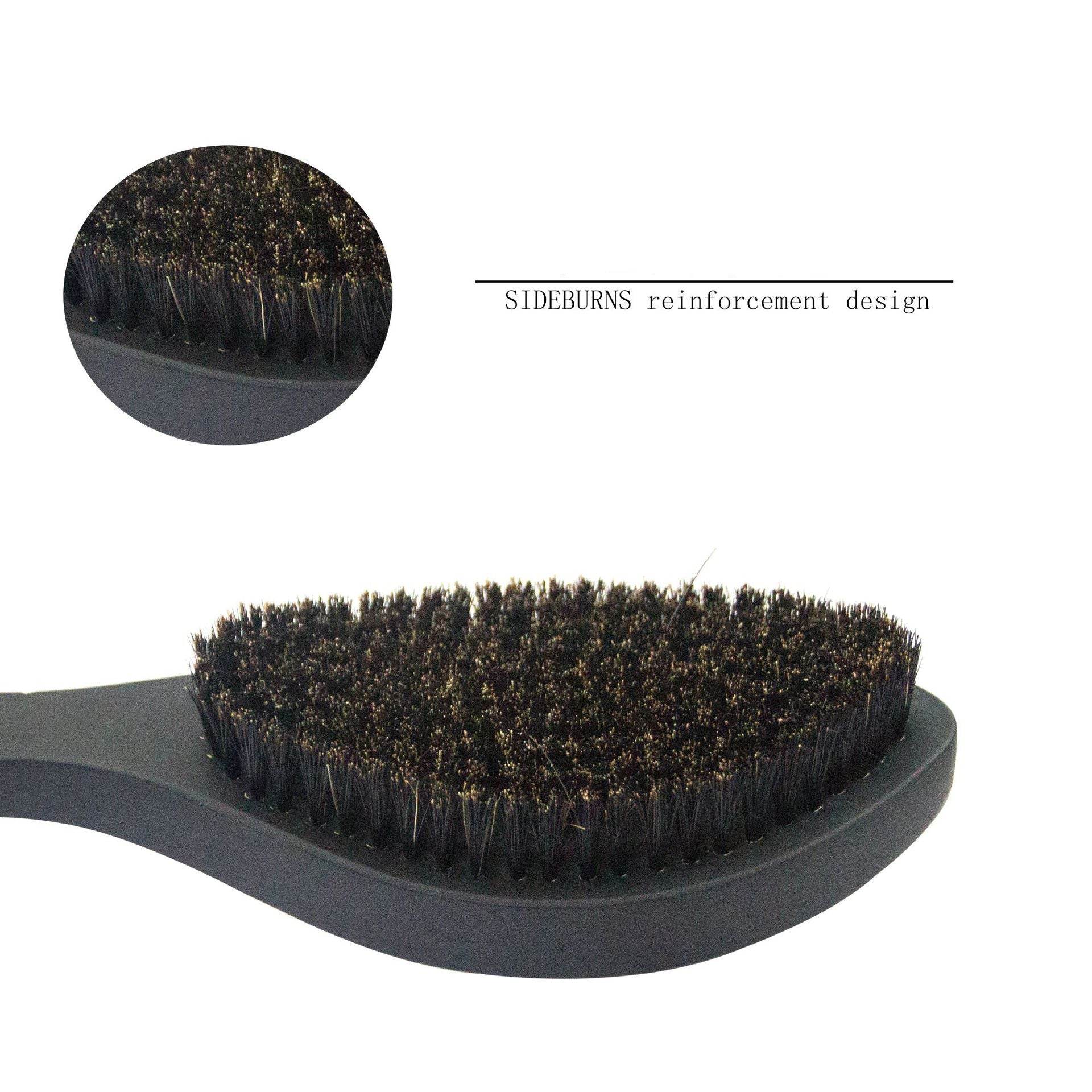 Mens Hair Straightening Beard Beech Wood Handle Oil Head Brush - Mubimart