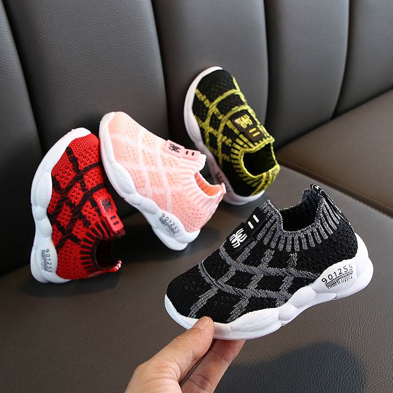 Mesh Sneakers Korean Style Boys And Girls Fly-knit Casual Shoes - Mubimart