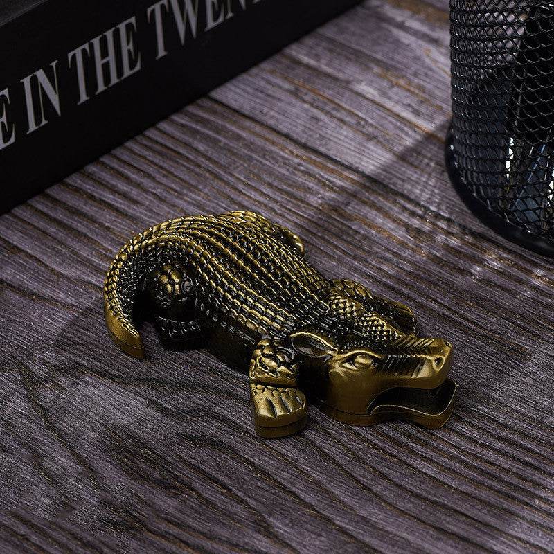Metal Creative Lighter Personalized Butane Inflatable Lighter Crocodile Shaped Windproof Lighter Cigarette Accessories - Mubimart