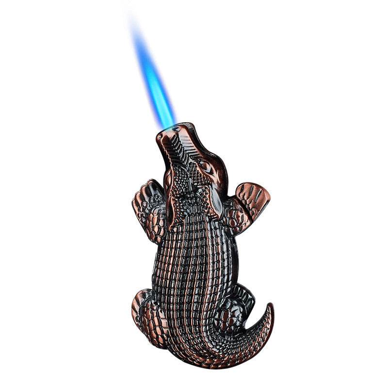 Metal Creative Lighter Personalized Butane Inflatable Lighter Crocodile Shaped Windproof Lighter Cigarette Accessories - Mubimart