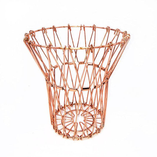 Metal Fruit Tray Storage Basket Foldable Variety Drainage Basket - Mubimart