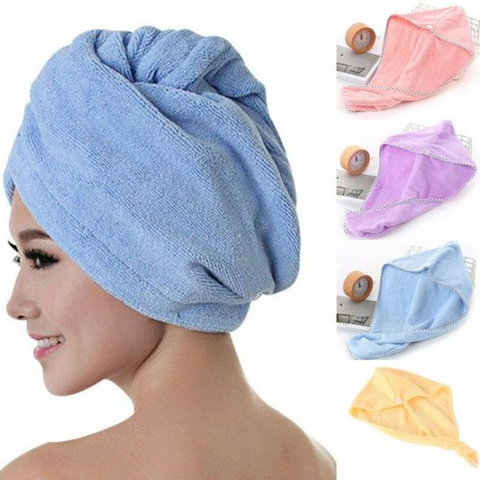 Microfiber Absorbent Dry Hair Cap Wiping Hair Towel Shower Cap - Mubimart