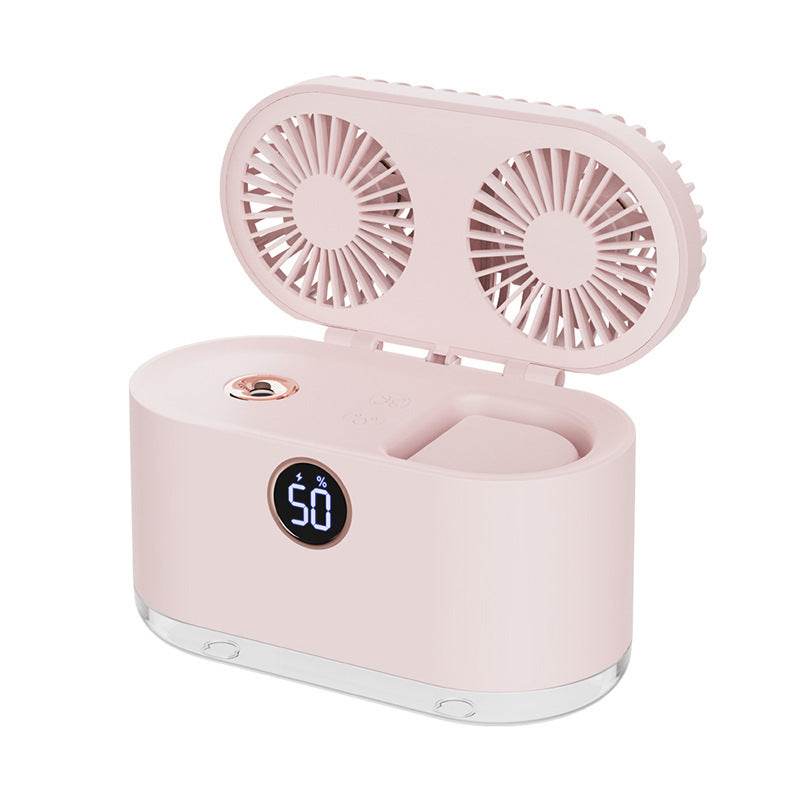 Mini Air Conditioner Fan Air Cooler USB Portable Table Top Desktop Fan Cooling with 3 Wind Speed LED Light for Home Office - Mubimart